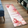 thumbnail image 4 of Red Orange Cherry Blossoms 2'x6' Runner Rug, Spring Weeping Leaves Watercolor Washable Non-Slip Area Rugs for Hallway Kitchen Floor Bedroom Entryway, Laundry Carpet Decoration Indoor Mat, 4 of 9