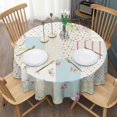 thumbnail image 3 of Pioneer Flower Floral Print Pattern Round Tablecloth 60"x60",Wrinkle Wipeable Table Cloth for Kitchen Dining Room Picnic Patio Party, 3 of 6