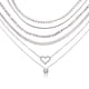 thumbnail image 1 of JeenMata Multipack 6 piezas colgante de collar en capas para mujer, chapado en oro blanco, cadena de oro, collar de gargantilla, collar en capas de espiga, regalo de joyería, 1 of 6