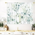 thumbnail image 5 of Boho Floral Kitchen Curtains - 40 Inch Length for Small Window Treatments, Blue Rod Pocket Top Tier Curtains for Bathroom, Closet Door Coverings, 2 Panels Set, 28x40, 5 of 6