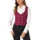 thumbnail image 1 of INSPIRE CHIC Chaleco de mujer estilo steampunk, traje sin mangas, chaleco de cuadros vintage, M Rojo, 1 of 5
