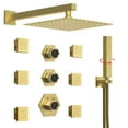 thumbnail image 5 of EVERSTEIN Thermostatic 12 inch Shower Head System Wall Mount Rain CUPC Shower Faucet Set with Valve 6 pcs Side Body Jets High Pressure 2 Functions Handheld Spray Brushed Gold, 5 of 11