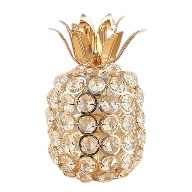 Estatua de fruta, vívida, decorativa, figura, diseño moderno, fruta coleccionable Piña Dorada