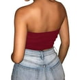 thumbnail image 3 of DuoJiaJ Women Solid Color Crop Top Strapless Bandeau Tube Top Sleeveless Backless Tank Cami Vest Women’s Basic Tank Tops, 3 of 4