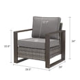 thumbnail image 4 of POCASSY Patio Chair Set of 2, Outdoor Porch Chairs with All Weather Wicker and Thick Cushions for Porch, Garden and Balcony, Gray, 4 of 6