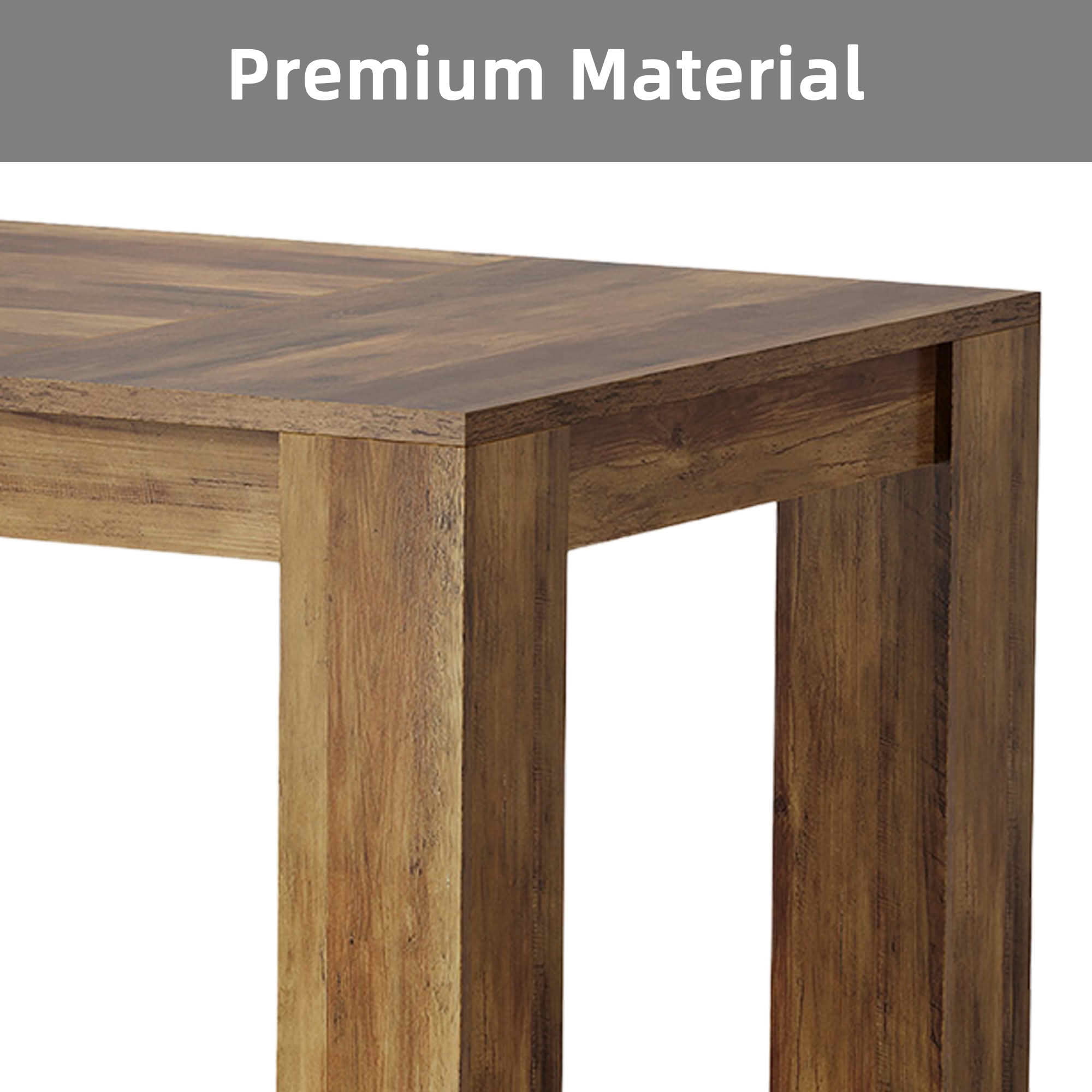 MAYEERTY 63" Rustic Farmhouse Dining Table, 4-6 Seater Wooden Rectangular Table for Home & Cafe, Easy Assembly