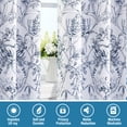 thumbnail image 6 of H.VERSAILTEX 100% Blackout Curtains Camellia Floral Printed Drapes Leah Floral Thermal Bedroom Curtains for Living room with Black Liner 2 Panels,52" x 96",Navy, 6 of 6