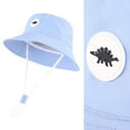 thumbnail image 4 of Sopiago Baby Sun Hat Toddler Bucket Hats for Boys Girls UPF 50+ Sun Protective Kids Summer Beach Hat Blue,2-4 Years, 4 of 7