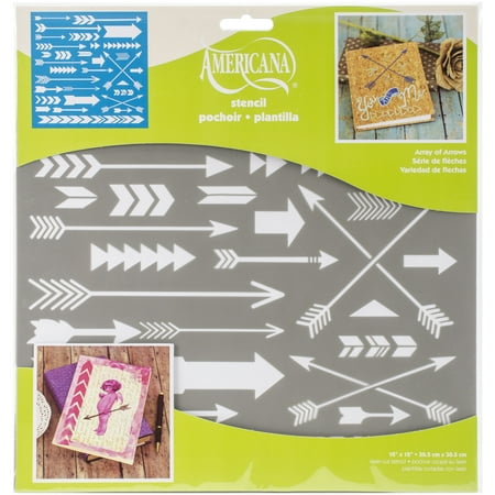 UPC: 0766218081667 | Asmm27-K Decoart Americana Stencil Mixed Media 12X12 Arrows