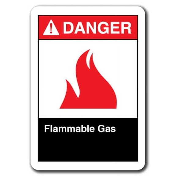 Danger Sign - Flammable Gas 7"x10" Plastic Safety Sign ansi osha
