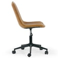 thumbnail image 4 of Amery Light Brown Faux Leather Adjustable Height Swivel Office Chair with Wheel Base, 4 of 6