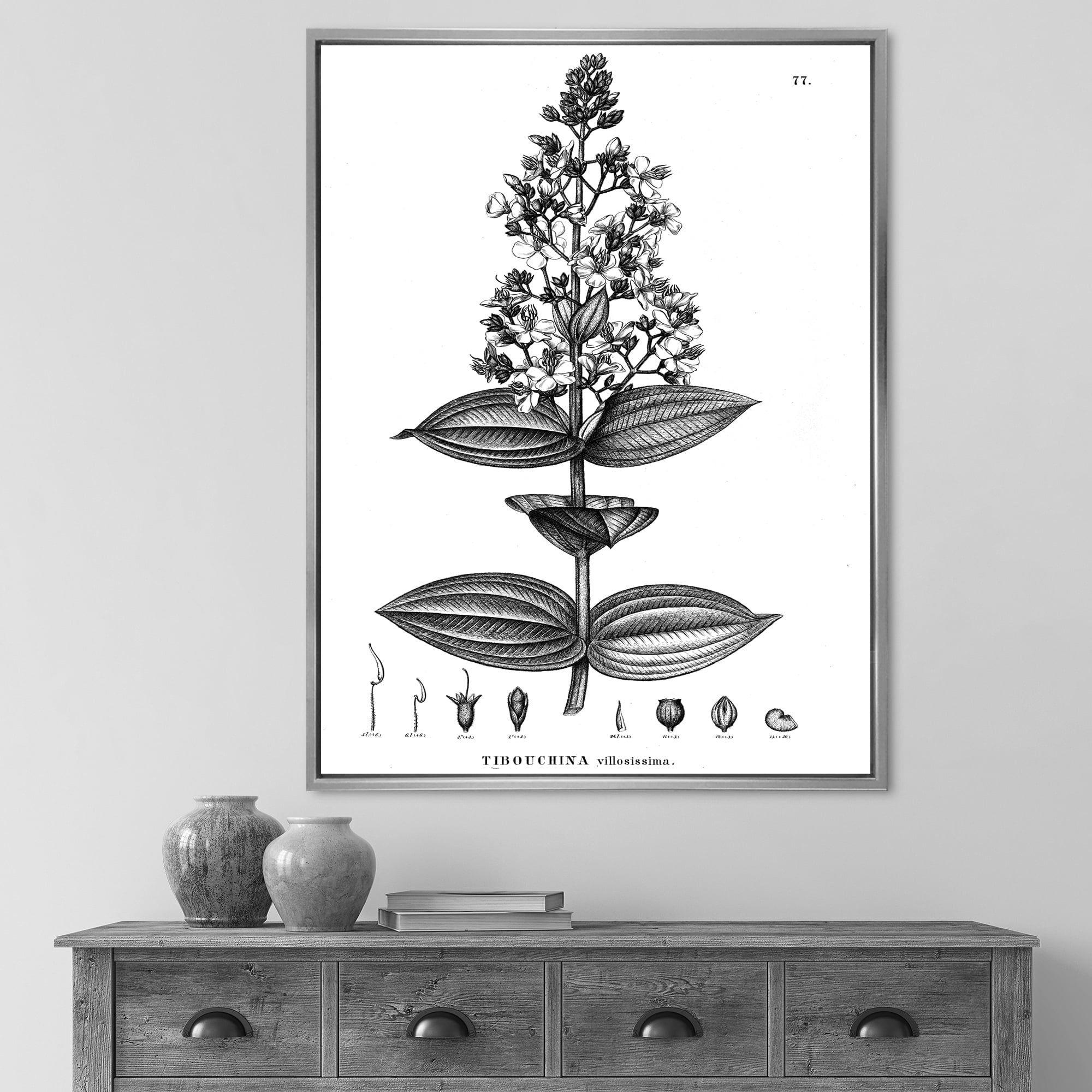 Designart 'Ancient American Flora VI' Traditional Framed Canvas Wall Art Print