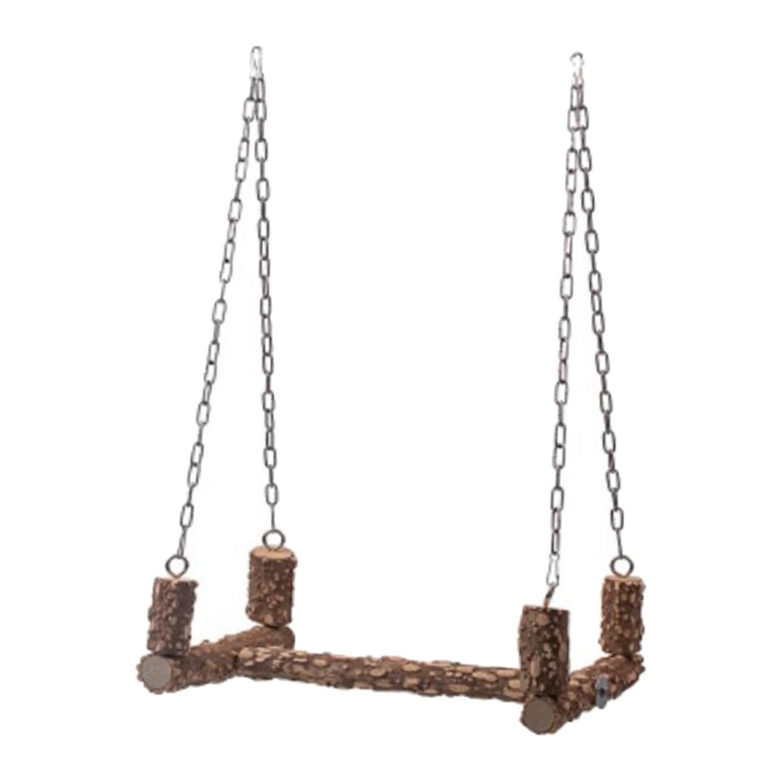 Bvdfgk Parrot Wooden Stand Swing Cage Hanging Chewing Bite Perch Bird Toy Swinging Toys