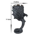 thumbnail image 3 of Archaic Gray Stone Dragon Atlas Bearing Globe Of Scales Wine Goblet Chalice Cup, 3 of 8