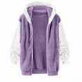 thumbnail image 3 of KAUOD Teen Girls Zip up Fleece Hoodies Fuzzy Soft Oversized Hooded Jackets Kids Plush Warm Fall Sweatshirts with Pockets, 3 of 4