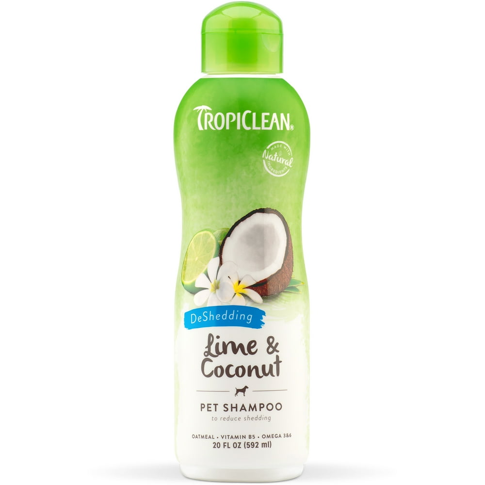TropiClean Lime & Coconut Shed Control Shampoo for Pets, 20oz Made in
