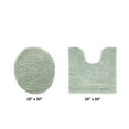 thumbnail image 2 of Better Trends U-Shape Toilet Rug 100% Cotton Water Absorbent, Reversible Machine Washable Lid Cover Bathroom Floor Decor, 18"x20"|20"x20" 2 Piece Set Dark Sage Lux Collection, 2 of 4