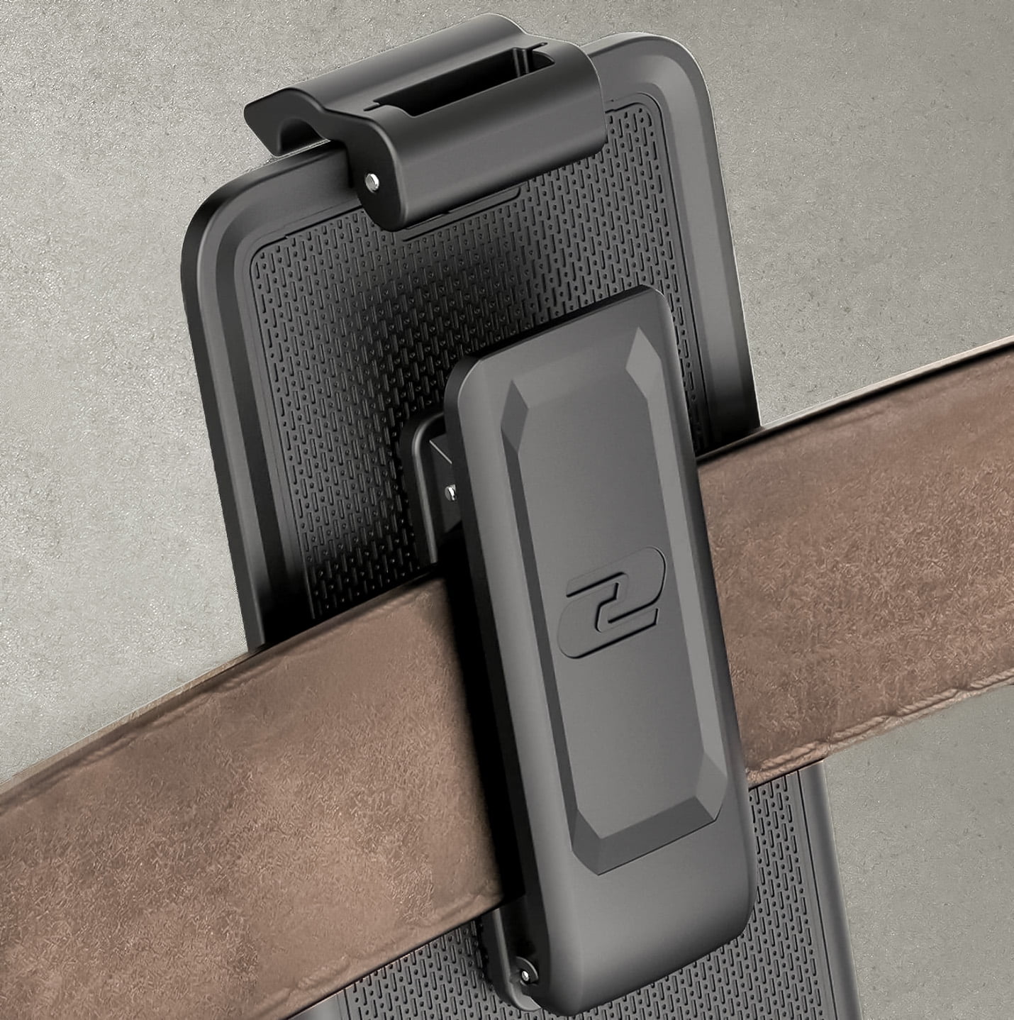 Encased Thin Armor Designed for iPhone 15 Belt Clip Case, Slim Fit Phone Case with Holster (Black)