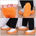 thumbnail image 5 of Uxcell Washable Multifunction Chenille Duster Mop Slippers Cleaning Shoes Cover Orange 6 Pack, 5 of 5