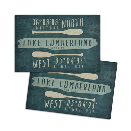

Lake Cumberland Kentucky Lake Essentials Latitude and Longitude (4x6 Birch Wood Postcards 2-Pack Stationary Rustic Home Wall Decor)
