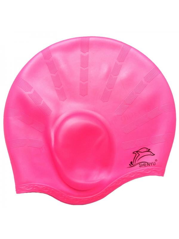 Elastic Cartoon Printed Swimming Caps For Long Hair Kids Protect Ears Hat_P2 