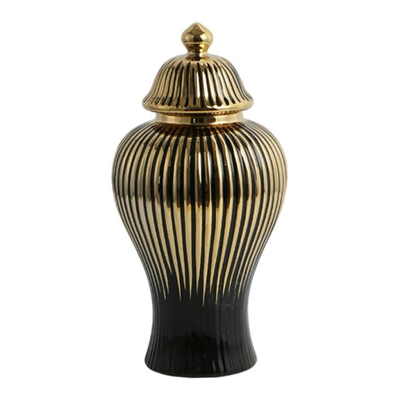 Mornei Porcelain Ginger Jar Ceramic Vase with Lid Tea Storage Jar Decorative Ginger Jar 18cmx18cmx36.5cm