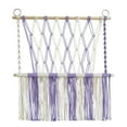 thumbnail image 3 of Hamaca de peluche tejida a mano con cuerda de algodón para decorar la sala de juegos. Morado y blanco, 3 of 9
