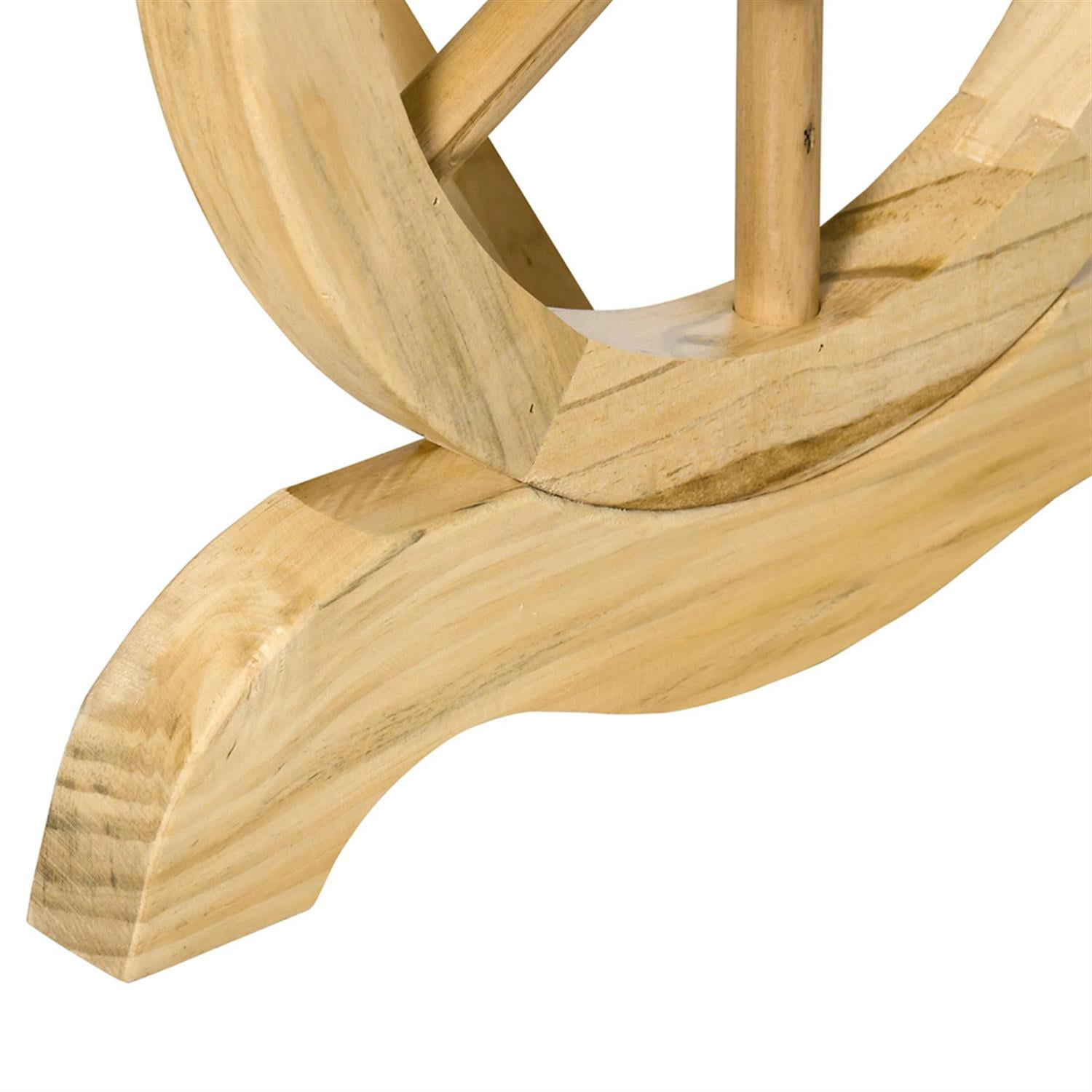 Demi Bonn 2-Person Patio Garden Bench Wooden Wagon Wheel Porch Bench, Outdoor Benches Furniture with Slatted Seat for Backyard, Park, Lawn, Yard, Brown