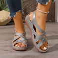 thumbnail image 2 of Flat Sandals for Women Comfortable: Adjustable Buckle Ankle Strap Strappy Sandals Dressy Casual, Summer Walking Shoes for Beach Travel, 2 of 9