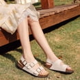 thumbnail image 3 of Lezzglt Kids Toddler Sandals with Cork Footbed, Non-Slip Slides for Boys Girls Double Buckle Slippers with Adjustable Back Strap, Comfort Water-Resistant Shoes, 3 of 7