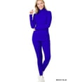 thumbnail image 2 of Zenana Women's Soft Fabric Mock Neck Long Sleeve Top & Leggings - 2 Pieces Tracksuit Set, 2 of 3