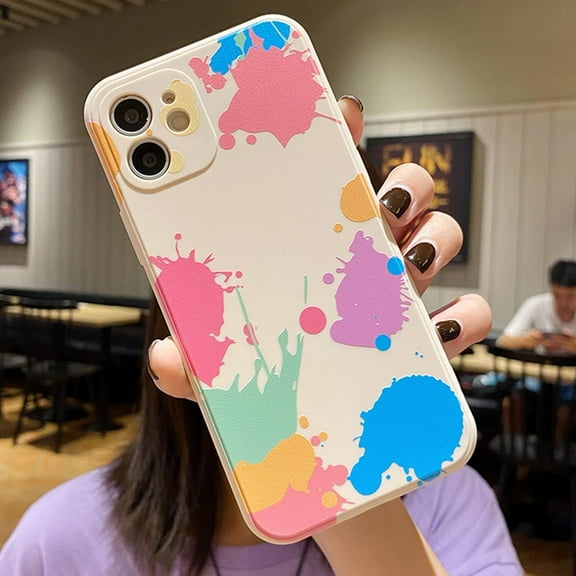 Compatible with iPhone 14 Pro Max Case Slim Liquid Silicone Soft Case Color Pattern Cute Funny Fashion Bumper TPU Protection Shockproof Cover for Women Girls