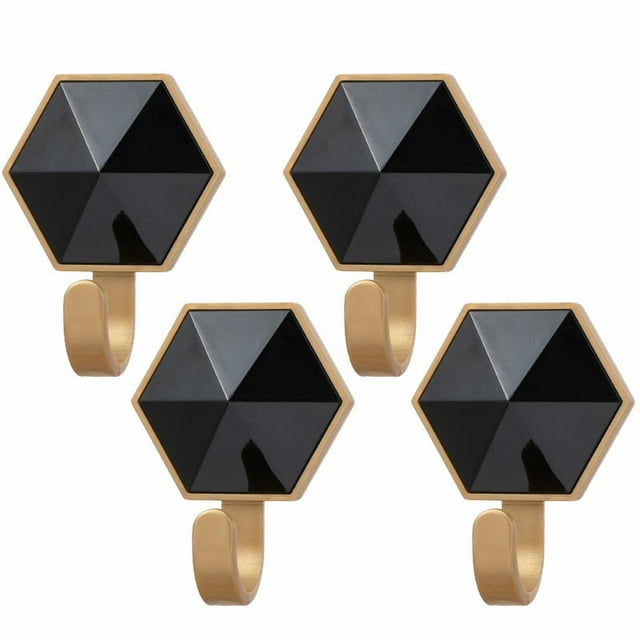 Clearance! beishanbush Hooks for Hanging Anti Anti Coat Hooks Hex Hook Wall Mounted Decorative Towel Set of 4 with Unique Hexagonal Design In Various 4Pcs One Size Black