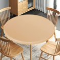 thumbnail image 1 of LAICAIW Nappe Ronde Ajustée, Nappe Réversible Imperméable et Résistante aux Taches avec Élastique Extensible, Housse de Table Facile à Nettoyer pour Usage Extérieur/intérieur, Convient aux Tables Rondes jusqu'à 40 Pouces-44 Pouces de Diamètre, Champagne, 1 of 7