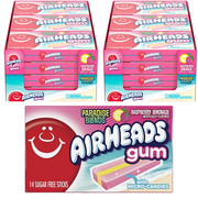 Airheads Candy, Chewing Gum, RASPBERRY LEMONADE Flavor MICRO CANDIES inside , Sugar Free, Xylitol, 14 Sticks per Pack, (24 Pack ) Double Header