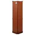 thumbnail image 6 of Royard Oaktree 70" Retro Lighted Corner Curio Cabinet with Curved Design, Glass Doors, and Shelves, 6 of 9