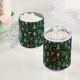 thumbnail image 2 of Yayeee 4 Pack Qtip Holder Bathroom Cotton Swab Canister with Lid Clear Dispenser Set, Green Christmas Gingerbread, 2 of 6