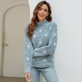 thumbnail image 4 of Chandail Européen et Américain pour Femmes Automne et Hiver Demi-Col Roulé Chandail Ample, 4 of 6