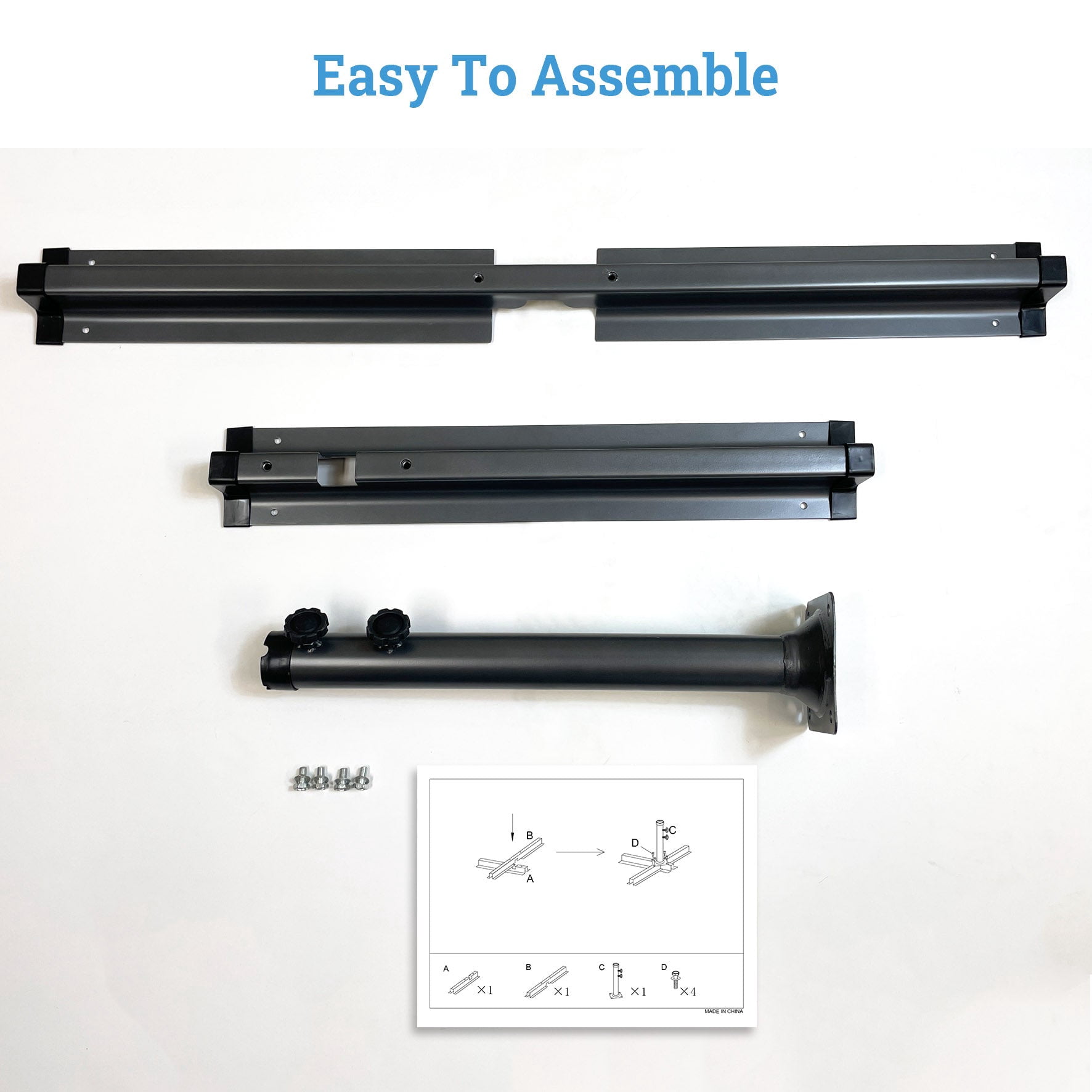 ALUVIERA Heavy Duty Patio Umbrella Cross Brace Stand Universal for Outdoor Patio Umbrella, T Base, Dark Grey