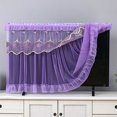 thumbnail image 3 of TV Screen Monitor Protector Cover 55/60/65/70/75inch Television LCD Protector Lace Embroidery Dust Cover Home Decorations (Purple,55inch), 3 of 7