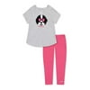 DKNY Toddler Girl Short Sleeve Dog T-shirt & Leggings, 2pc Outfit Set (2T-4T)