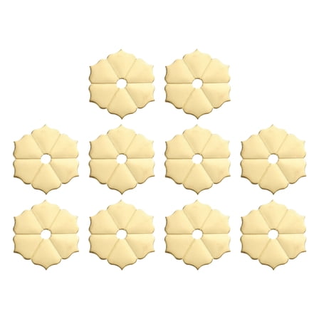 Uxcell 10pack Cabinet Knob Backplate, 1.77 Inch Hex Flower Shape Radial Brass Backplate Washers Classical Furniture Decoration Gasket for Cabinet Drawer Cupboard Doors Hardware