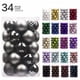 thumbnail image 4 of sweethay 34 Uds bola de Navidad árbol de Navidad colgante bola de adorno de plástico hogar Oficina Navidad boda vacaciones decoración Kits de decoración para fiestas verde sweethay HA8971-03B, 4 of 8