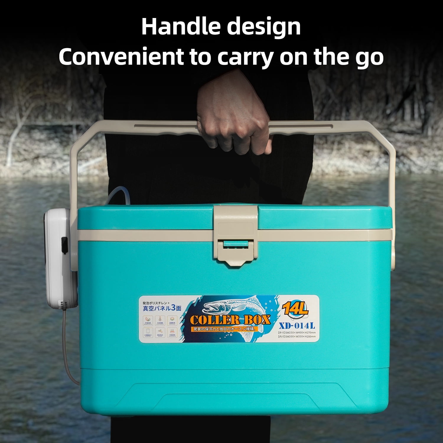 Ghosthorn Convenient Outdoor Fishing Portable Box with Built-in 4000mAh Aerator - Easy to Carry & Keep Fish Alive