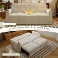 thumbnail image 5 of Hommoo 70" Convertible 2-in-1 Pull Out Couch Bed, Multi-Functional Corduroy Loveseat Sleeper Sofa Bed, White, 5 of 9