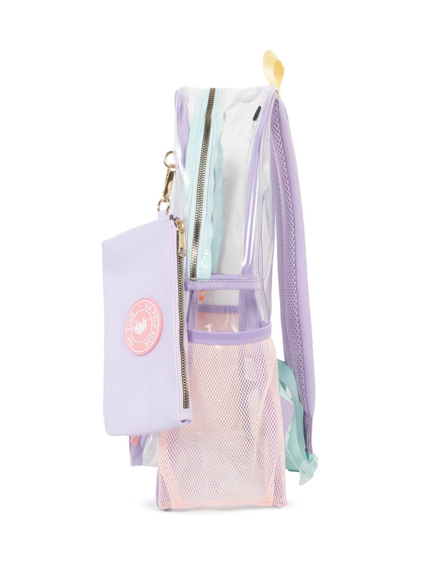 U.S. Polo Assn. Unisex Kid's 18" Clear Backpack, Lavender