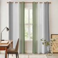 thumbnail image 4 of Gray Green Kitchen Curtains 96 Inch Length, Modern Gradient Geometric Grommet Top Bedroom Living Room Curtains, Light Filtering Cafe Curtain Drapes 2 Panels Set 104''x96'', 4 of 9