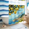 thumbnail image 5 of No Hook Shower Curtain with Built-in Rings - Tropical Ocean Lemon Washable Waterproof Fabric Bathroom Curtains for Hotel,Rentals, Stall 48 X 72 Inch , Home Sweet Home, 5 of 9