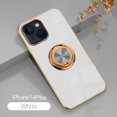 thumbnail image 1 of Nalacover Electroplated Case for iPhone 14 Plus, Slim Thin Light Plating Frame Rotatable Metal Ring Holder Bracket Cover with Magnetic Car Mount Rugged Shockproof Anti-Scratches Case, White, 1 of 11