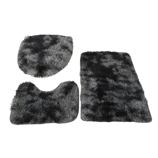 Injueey Juego de alfombrillas de baño de 3 piezas, suaves y cómodas, fibras acrílicas, juegos de alfombrillas de baño, 3 piezas Juegos de accesorios de baño Gary oscuro U40*5+45*50+ 50*80